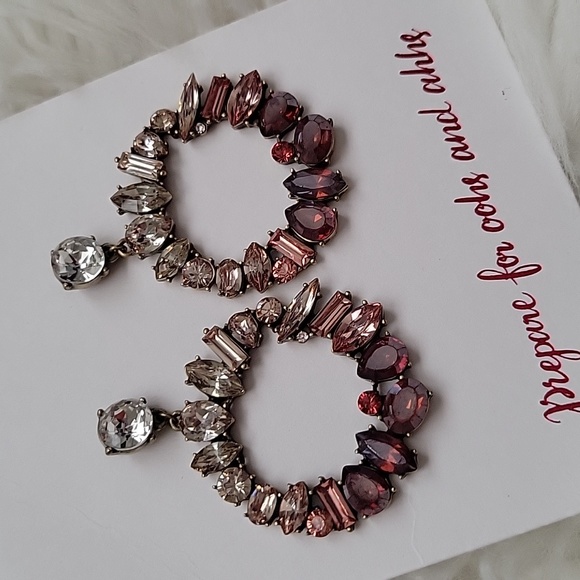 Loft Crystal Wreath Drop Earrings - Picture 2 of 6